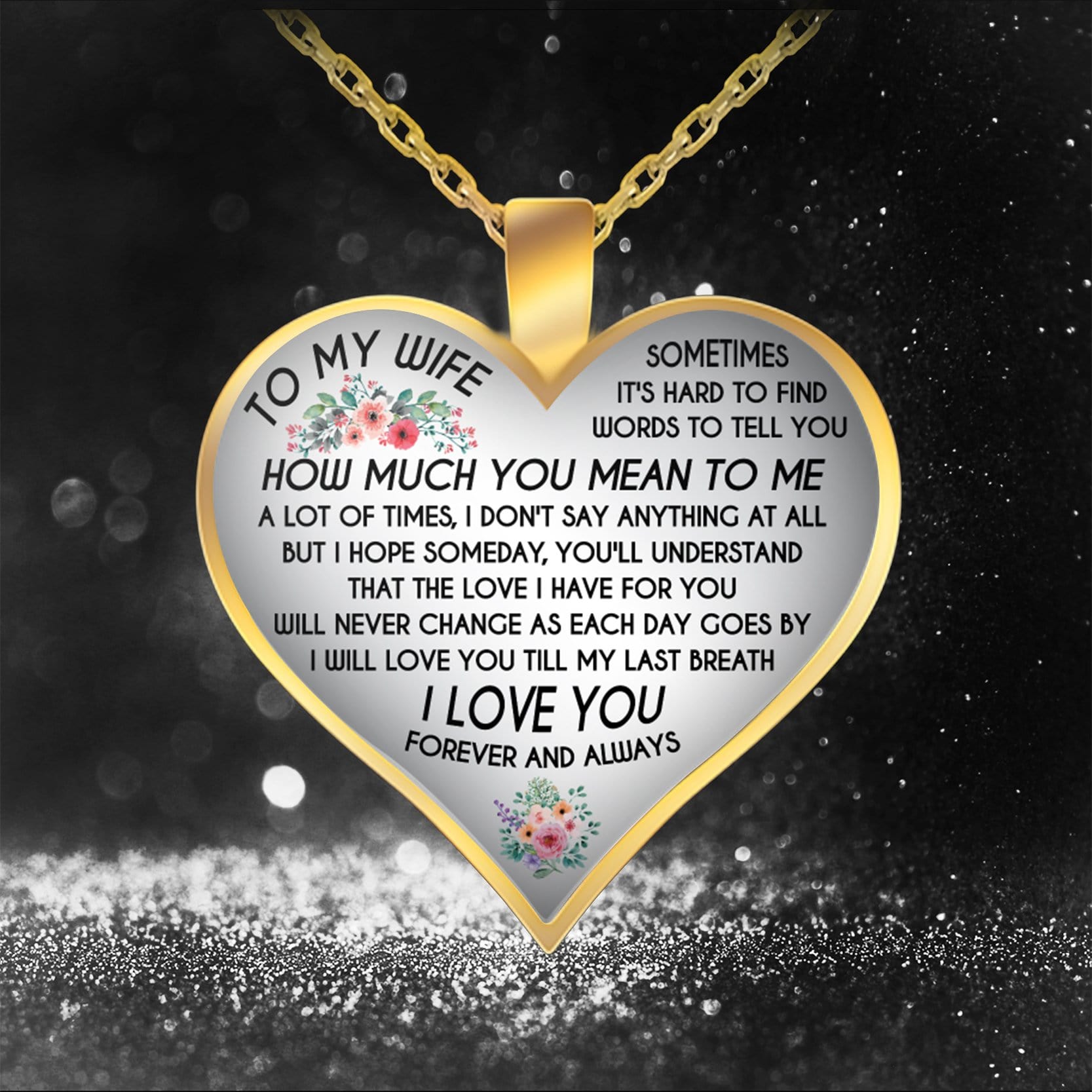 Necklaces To My Wife - I Love You Forever Engraved Heart Necklace GiveMe-Gifts