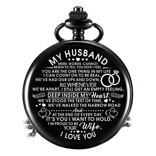 Pocket Watches To My Husband - I Am Proud To Be Your Wife Pocket Watch GiveMe-Gifts