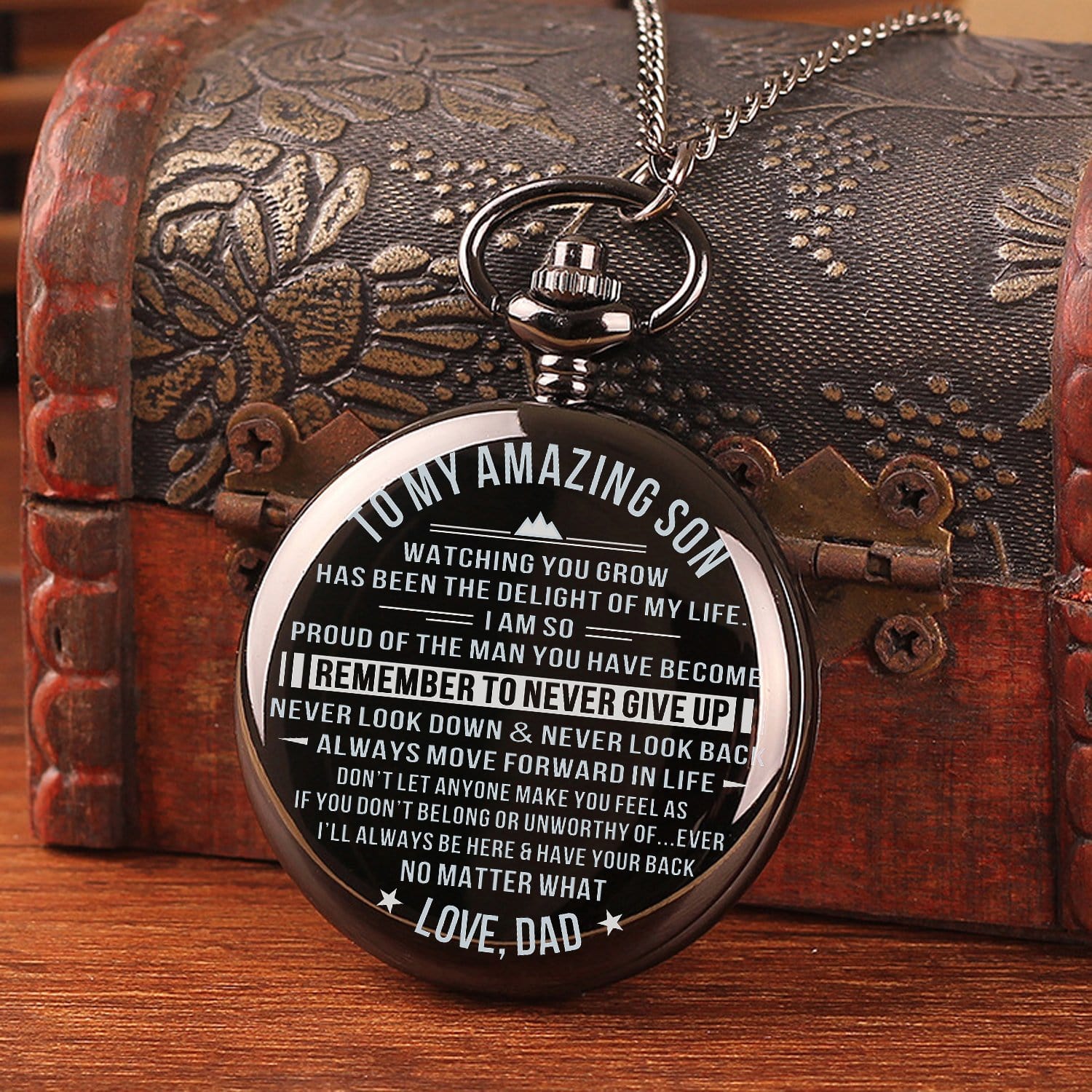 Pocket Watches Dad To Son - Remember To Never Give Up Pocket Watch GiveMe-Gifts