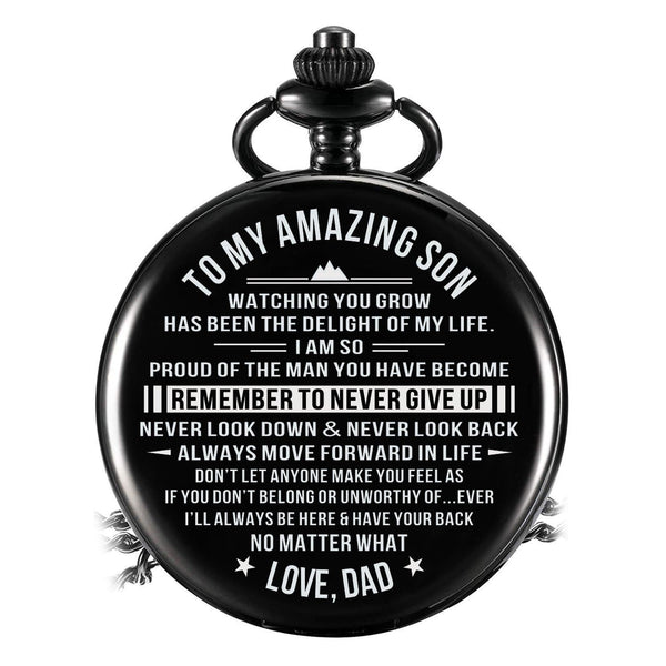 Pocket Watches Dad To Son - Remember To Never Give Up Pocket Watch GiveMe-Gifts