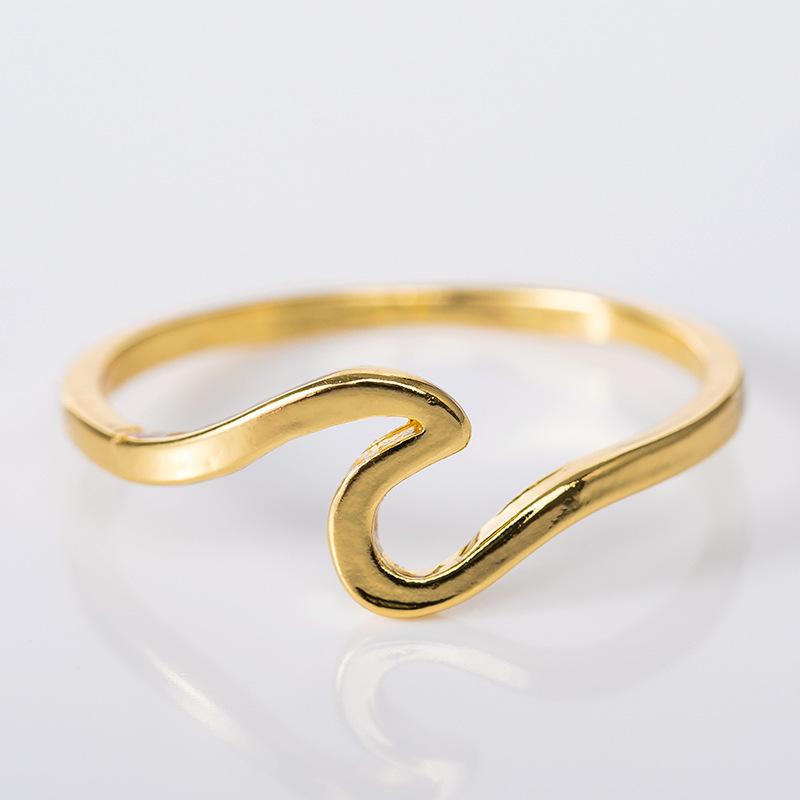 Rings Ocean Wave Ring 10 / Gold GiveMe-Gifts