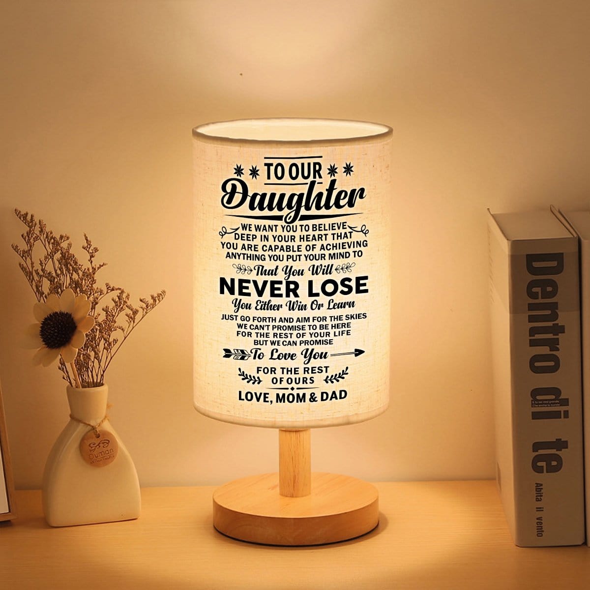 Table Lamp To Our Daughter - You Will Never Lose LED Wooden Table Lamp GiveMe-Gifts