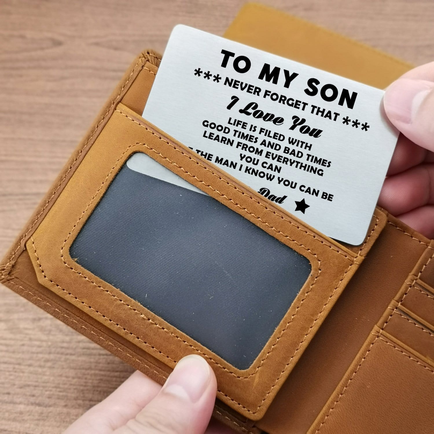 Wallets Dad To Son - Be The Man You Can Be Bifold Leather Wallet Gift Card GiveMe-Gifts