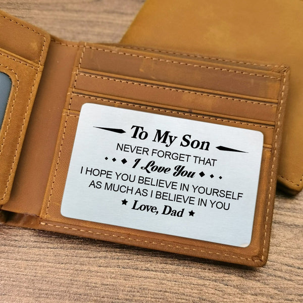 Wallets Dad To Son - I Believe In You Bifold Leather Wallet Gift Card GiveMe-Gifts