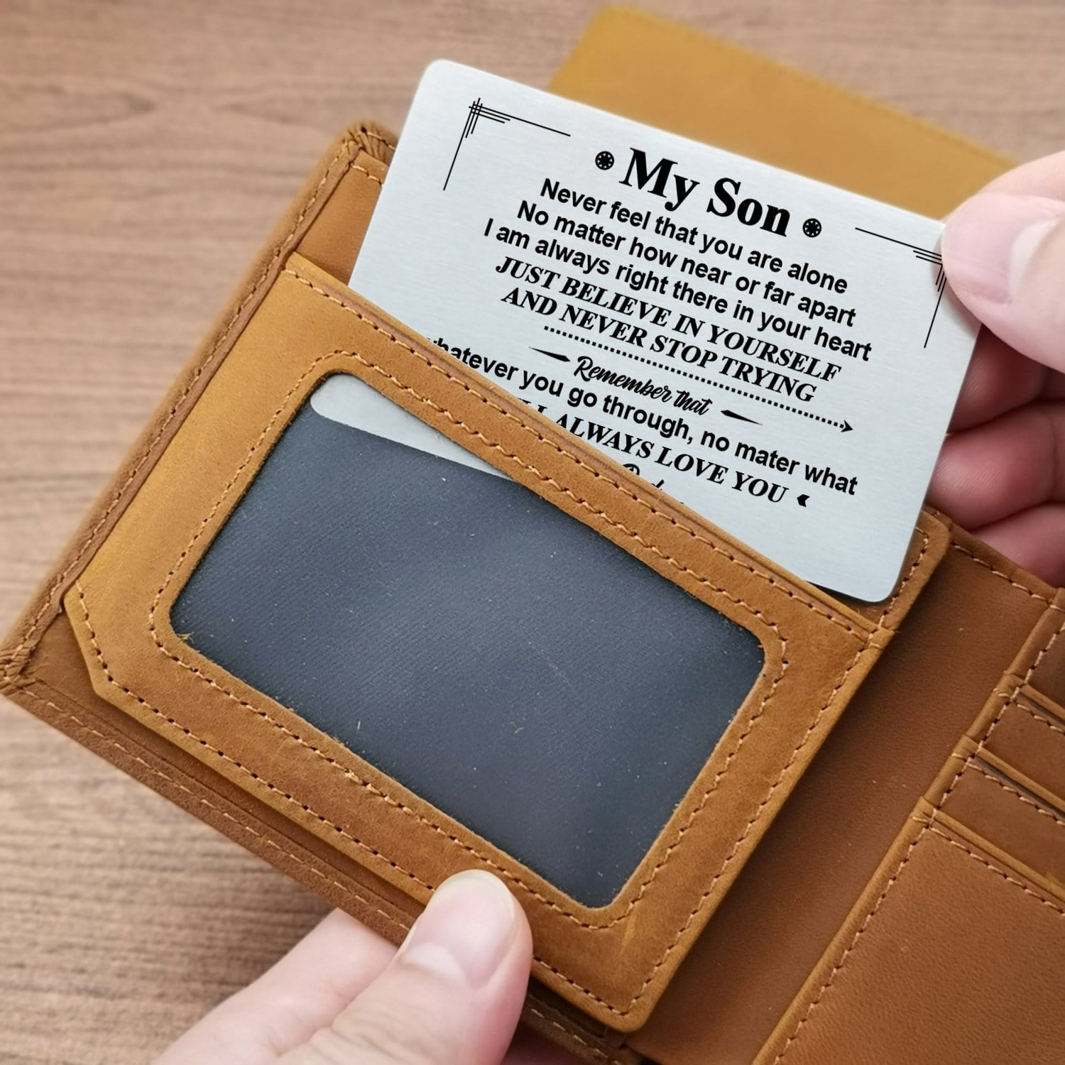 Wallets Dad To Son - I Will Always Love You Bifold Leather Wallet Gift Card GiveMe-Gifts