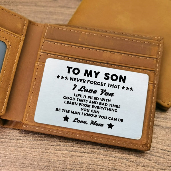 Wallets Mom To Son - Be The Man You Can Be Bifold Leather Wallet Gift Card GiveMe-Gifts