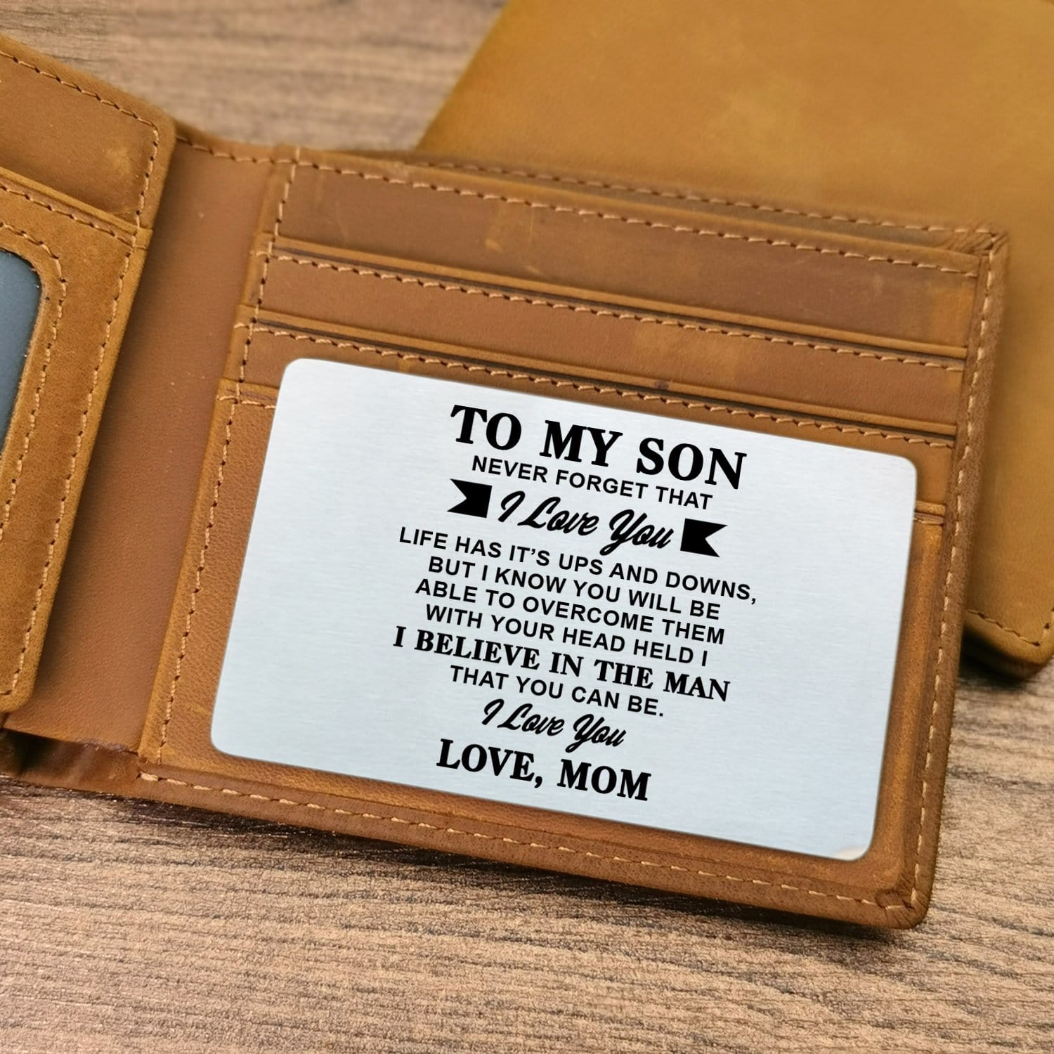 Wallets Mom To Son - I Believe In The Man Bifold Leather Wallet Gift Card GiveMe-Gifts