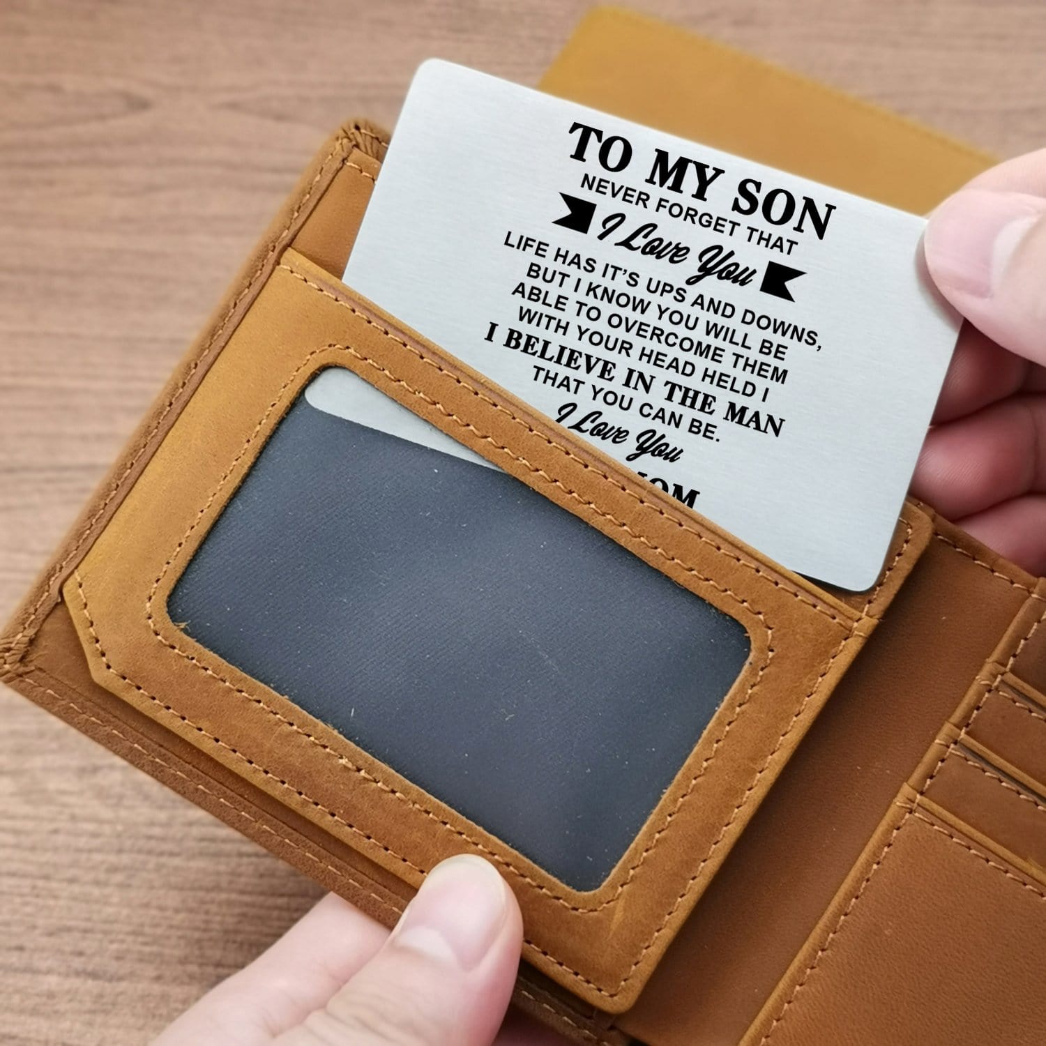 Wallets Mom To Son - I Believe In The Man Bifold Leather Wallet Gift Card GiveMe-Gifts