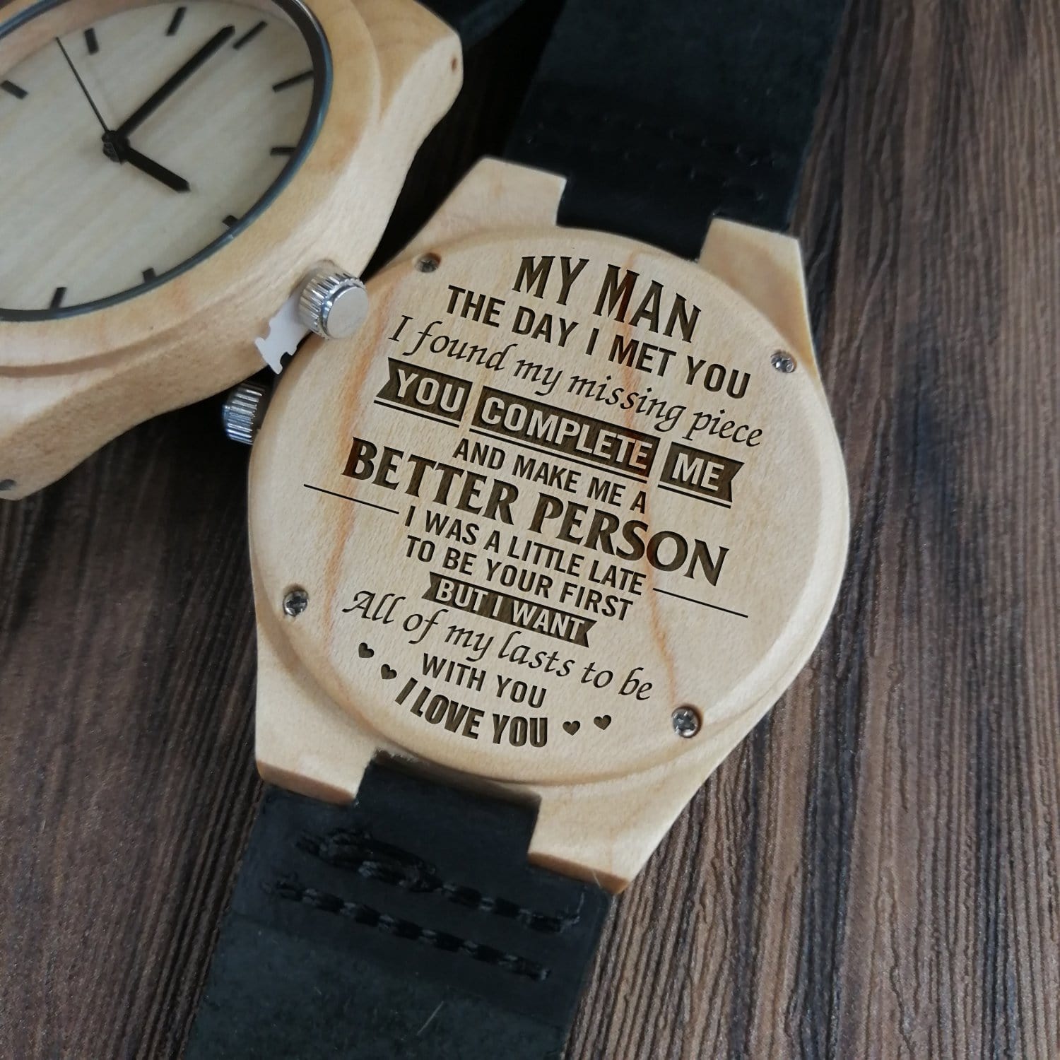 Watches To My Man - You Make Me Better Engraved Wood Watch GiveMe-Gifts